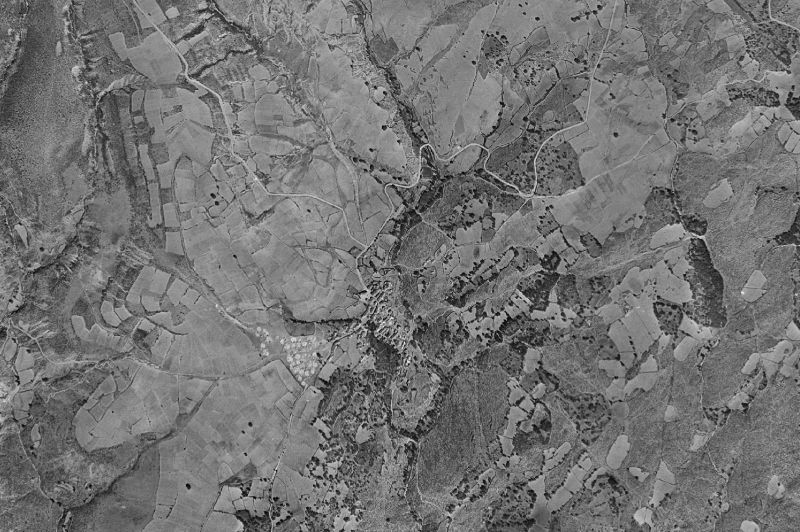 Ortofoto de 1956-1957 del núcleo de Villares de Jadraque