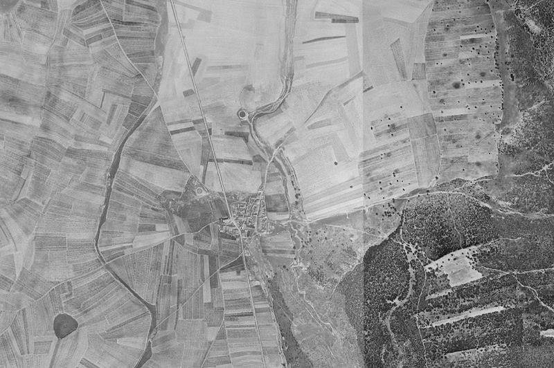 Ortofoto de 1956-1957 del núcleo de Villaseca de Uceda