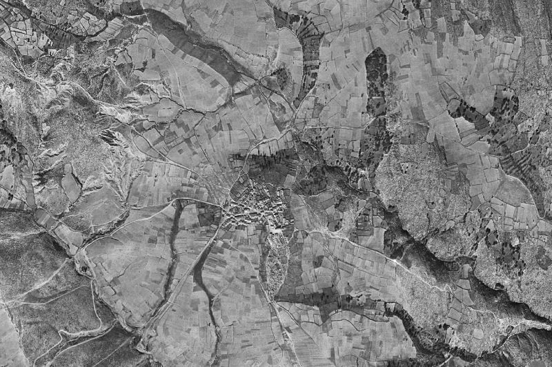 Ortofoto de 1956-1957 del núcleo de Zarzuela de Jadraque