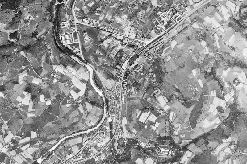 Ortofoto de 1956-1957 del núcleo de Andoain