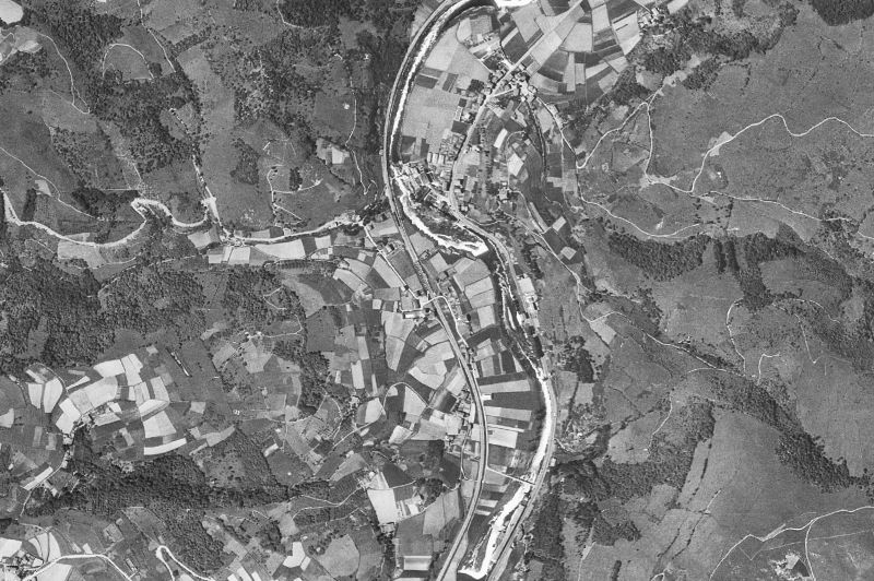 Ortofoto de 1956-1957 del núcleo de Anoeta