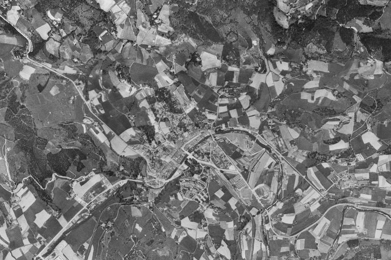 Ortofoto de 1956-1957 del núcleo de Azkoitia