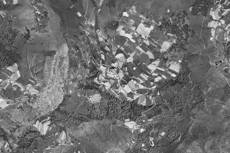 Ortofoto de 1956-1957 del núcleo de Beizama