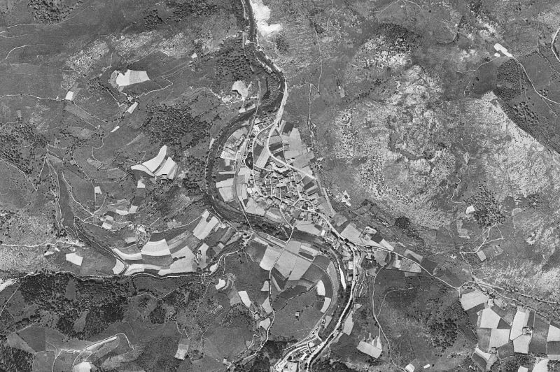 Ortofoto de 1956-1957 del núcleo de Zestoa