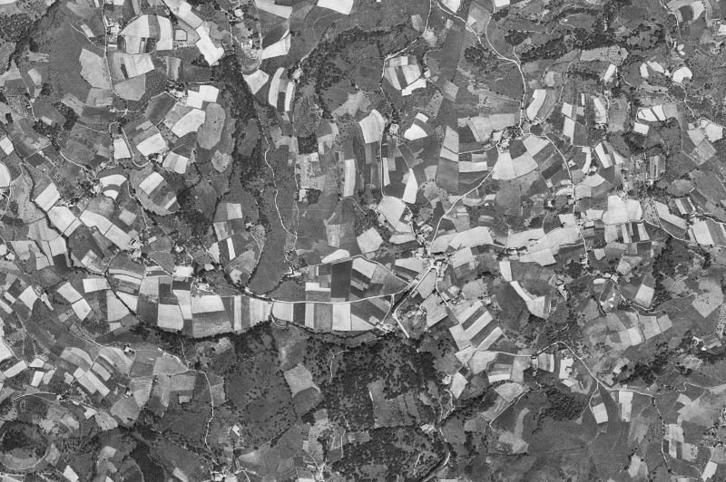 Ortofoto de 1956-1957 del núcleo de Zizurkil