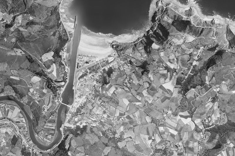 Ortofoto de 1956-1957 del núcleo de Deba