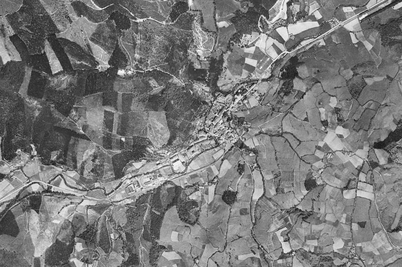 Ortofoto de 1956-1957 del núcleo de Eskoriatza
