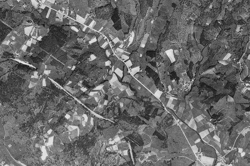 Ortofoto de 1956-1957 del núcleo de Ezkio-Itsaso