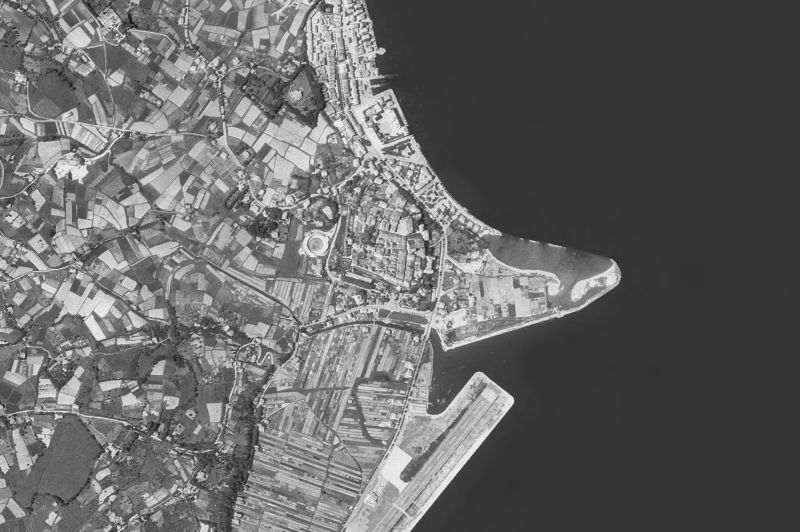 Ortofoto de 1956-1957 del núcleo de Hondarribia