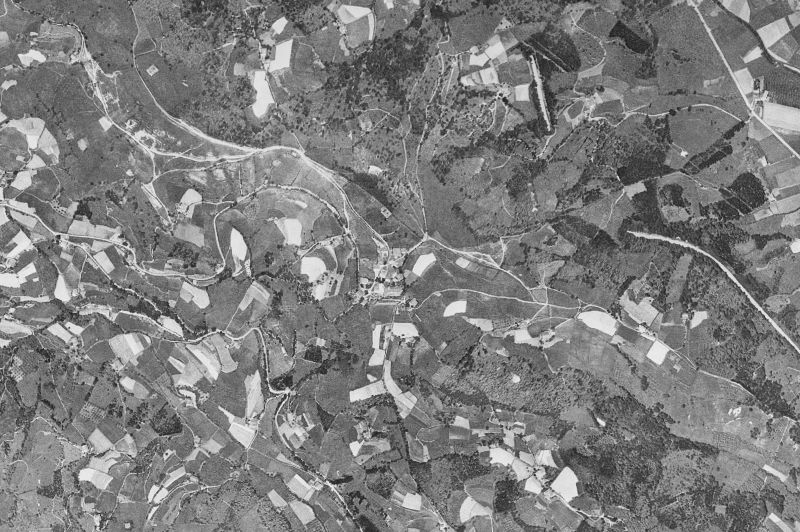 Ortofoto de 1956-1957 del núcleo de Gabiria