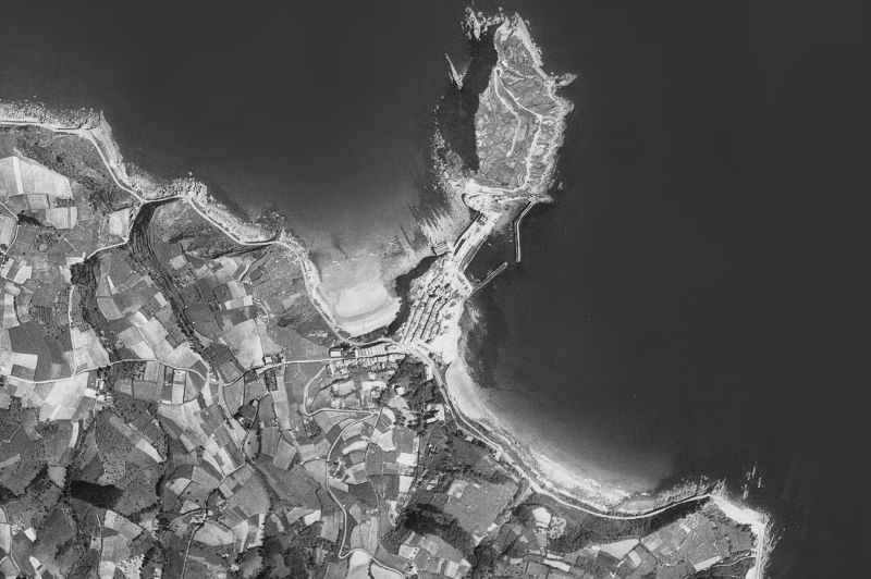 Ortofoto de 1956-1957 del núcleo de Getaria