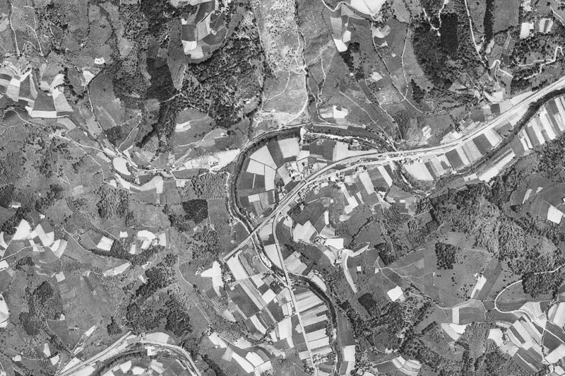 Ortofoto de 1956-1957 del núcleo de Ikaztegieta