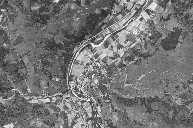 Ortofoto de 1956-1957 del núcleo de Irura