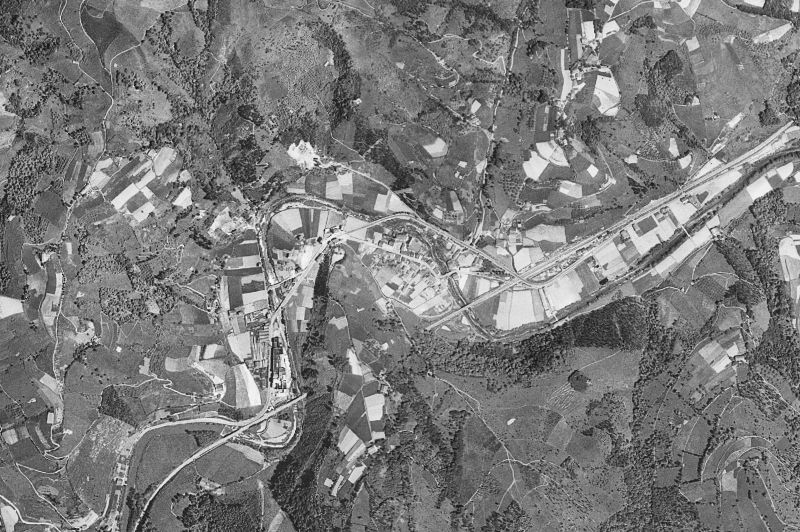 Ortofoto de 1956-1957 del núcleo de Legorreta
