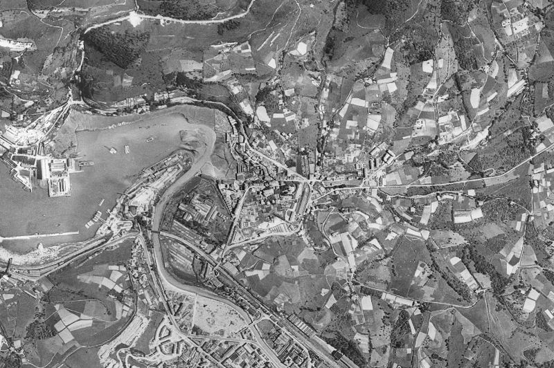 Ortofoto de 1956-1957 del núcleo de Lezo