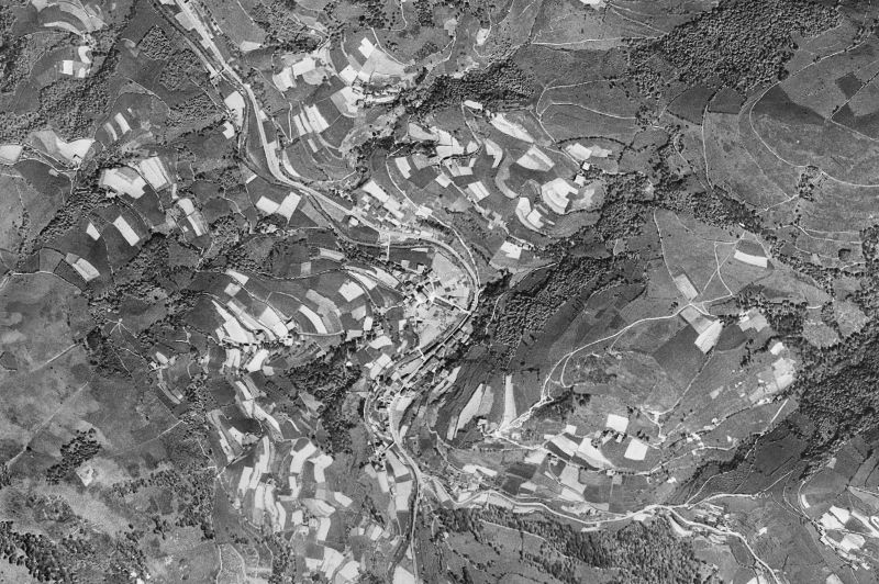 Ortofoto de 1956-1957 del núcleo de Lizartza