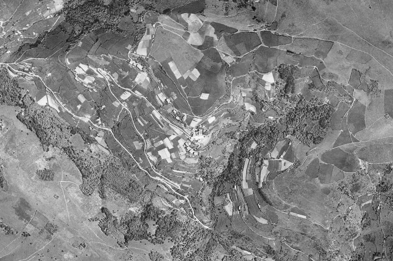 Ortofoto de 1956-1957 del núcleo de Orexa