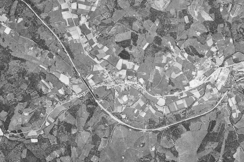 Ortofoto de 1956-1957 del núcleo de Ormaiztegi