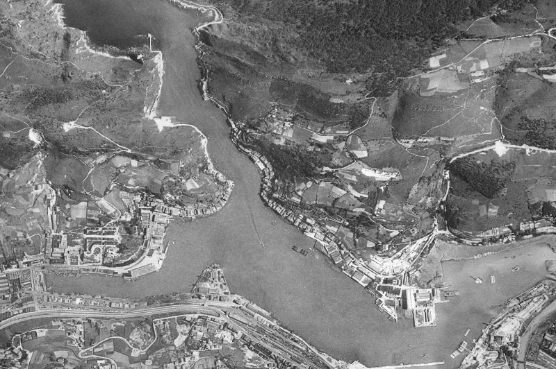 Ortofoto de 1956-1957 del núcleo de Pasaia