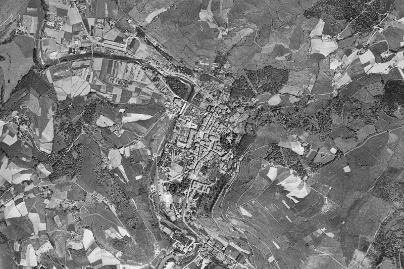 Ortofoto de 1956-1957 del núcleo de Bergara