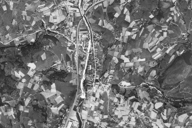 Ortofoto de 1956-1957 del núcleo de Villabona
