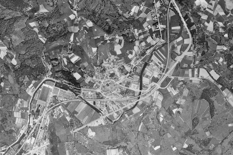 Ortofoto de 1956-1957 del núcleo de Ordizia