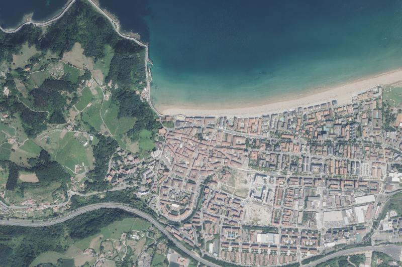 Ortofoto actual del núcleo de Zarautz