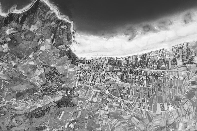 Ortofoto de 1956-1957 del núcleo de Zarautz