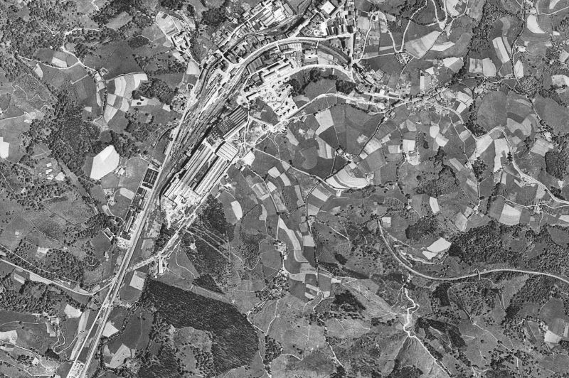 Ortofoto de 1956-1957 del núcleo de Zumarraga