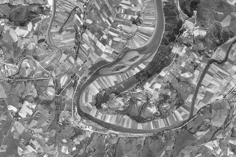 Ortofoto de 1956-1957 del núcleo de Zumaia