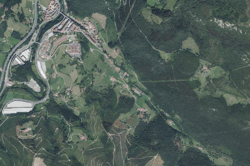 Ortofoto actual del núcleo de Mendaro
