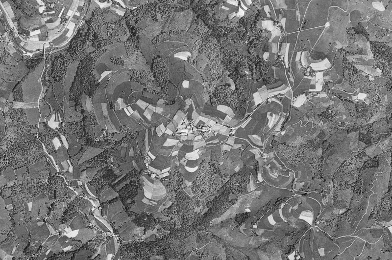 Ortofoto de 1956-1957 del núcleo de Orendain