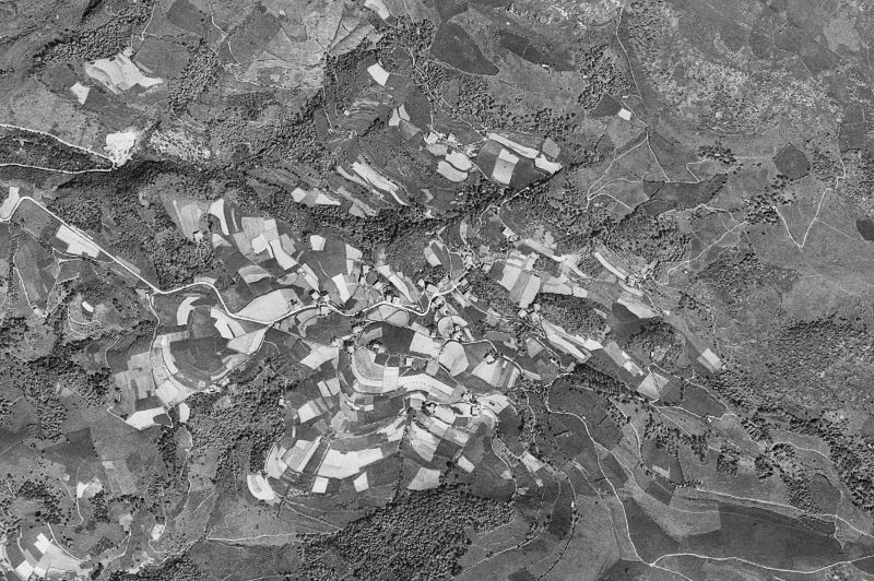 Ortofoto de 1956-1957 del núcleo de Gaztelu