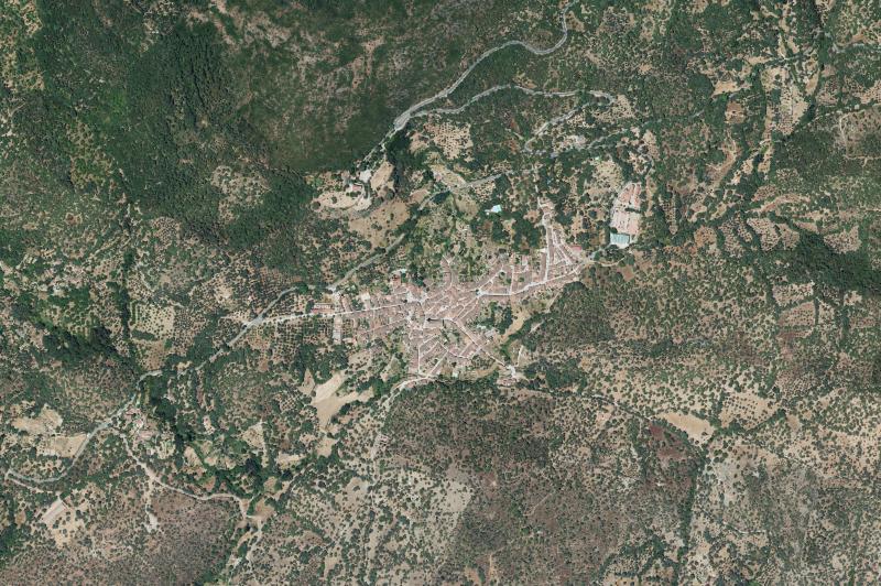 Ortofoto actual del núcleo de Alájar