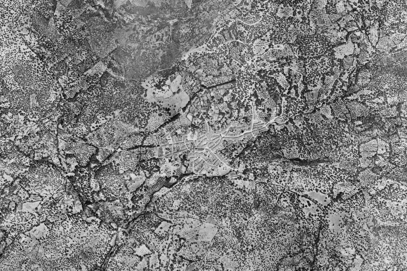 Ortofoto de 1956-1957 del núcleo de Alájar