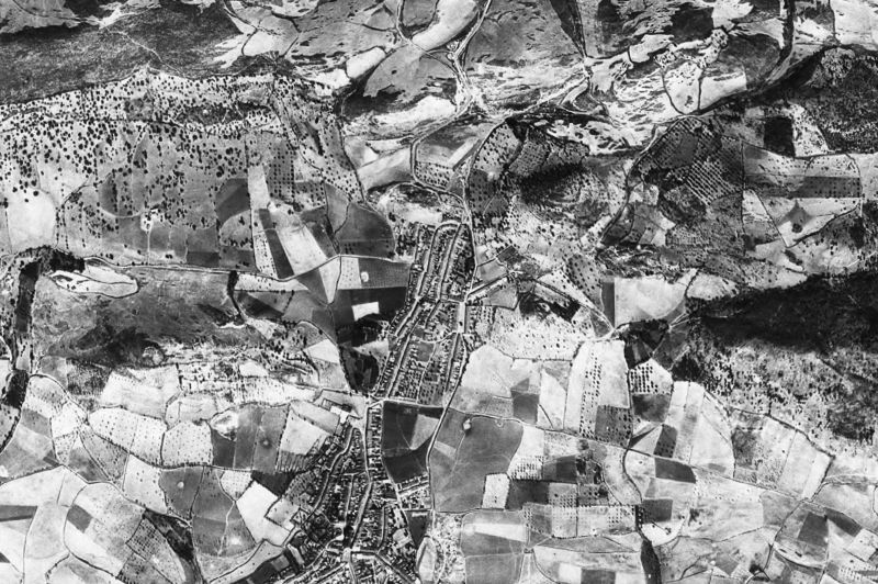 Ortofoto de 1956-1957 del núcleo de El Almendro