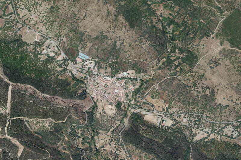 Ortofoto actual del núcleo de Almonaster la Real