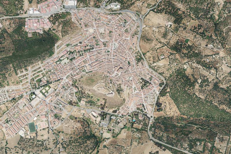 Ortofoto actual del núcleo de Aracena