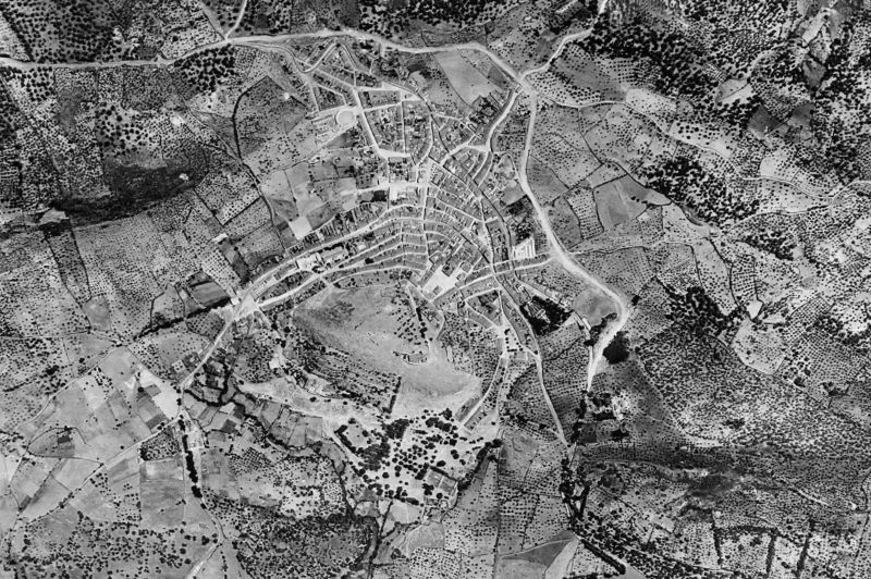 Ortofoto de 1956-1957 del núcleo de Aracena