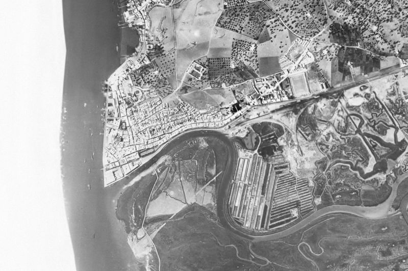 Ortofoto de 1956-1957 del núcleo de Ayamonte