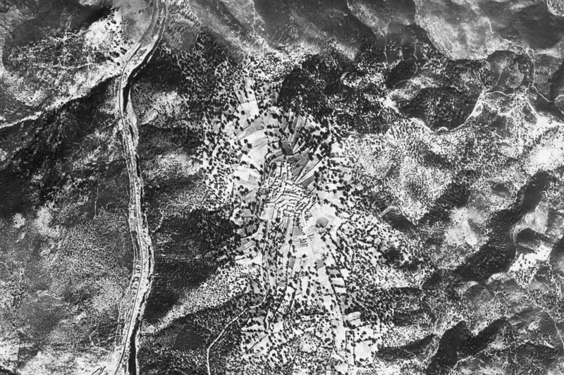 Ortofoto de 1956-1957 del núcleo de Berrocal