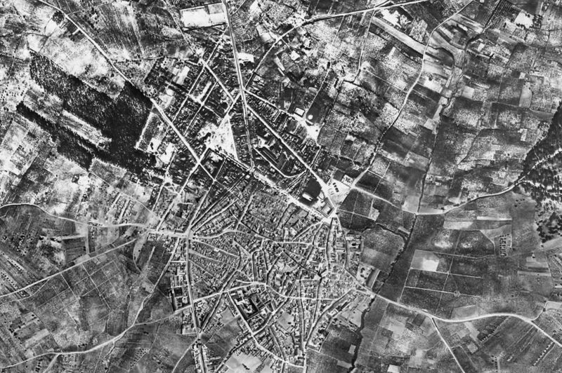 Ortofoto de 1956-1957 del núcleo de Bollullos Par del Condado