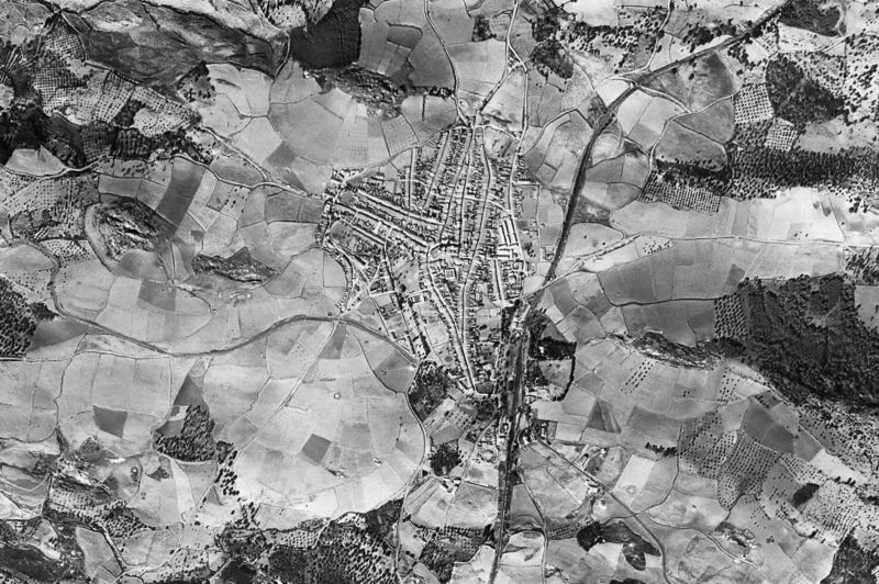 Ortofoto de 1956-1957 del núcleo de Calañas