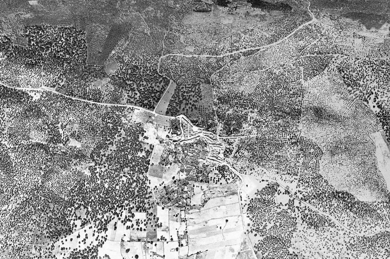 Ortofoto de 1956-1957 del núcleo de Cañaveral de León