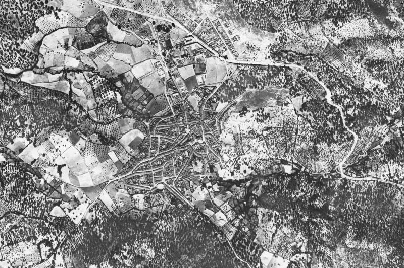 Ortofoto de 1956-1957 del núcleo de Cortegana