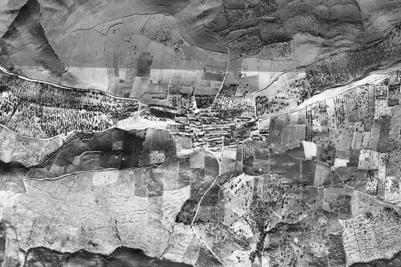 Ortofoto de 1956-1957 del núcleo de Cumbres de San Bartolomé