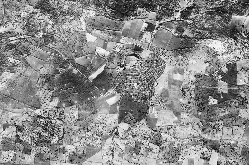 Ortofoto de 1956-1957 del núcleo de Cumbres Mayores