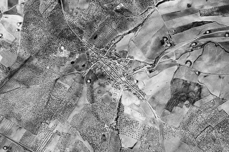 Ortofoto de 1956-1957 del núcleo de Escacena del Campo