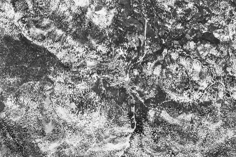 Ortofoto de 1956-1957 del núcleo de Fuenteheridos