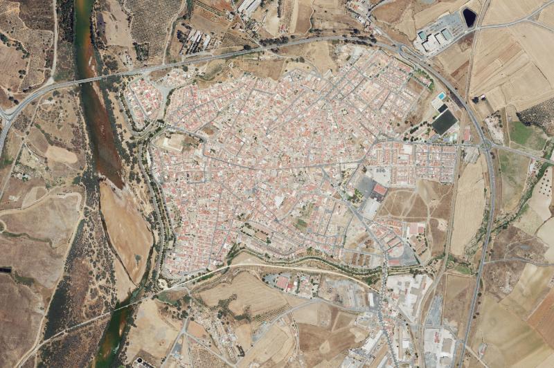 Ortofoto actual del núcleo de Gibraleón